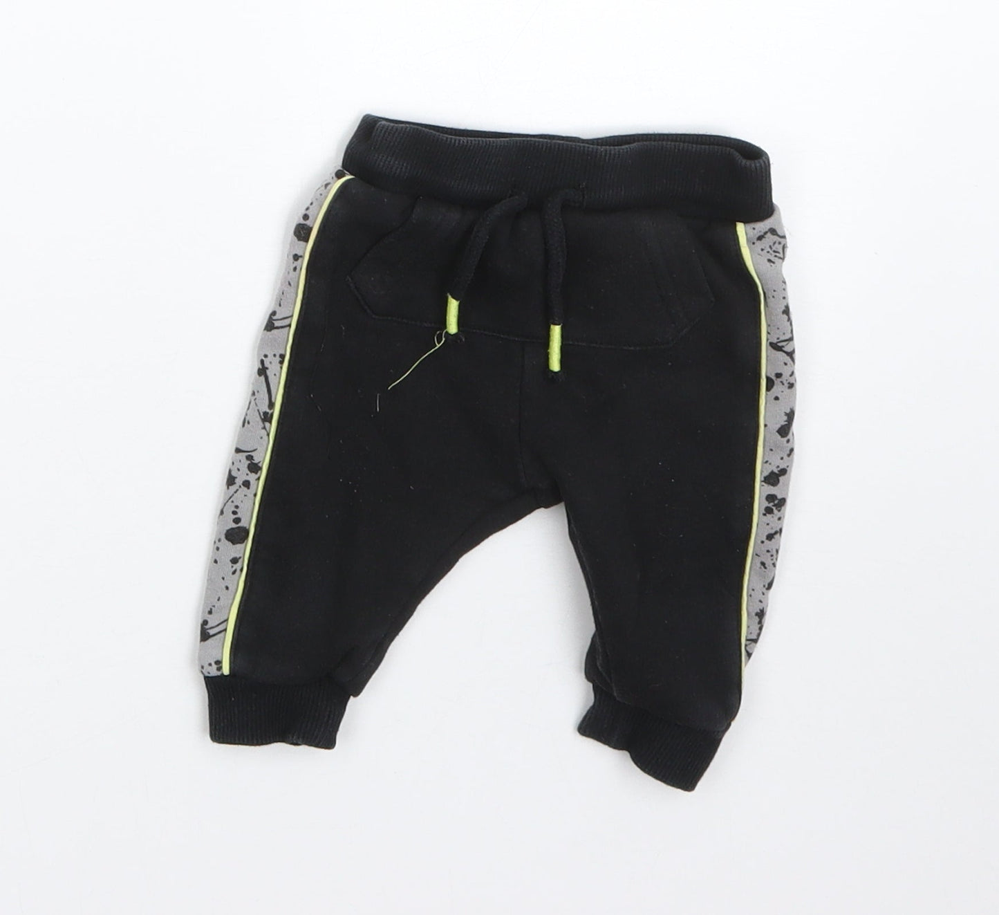 F&F Boys Black  Cotton Sweatpants Trousers Size 0-3 Months