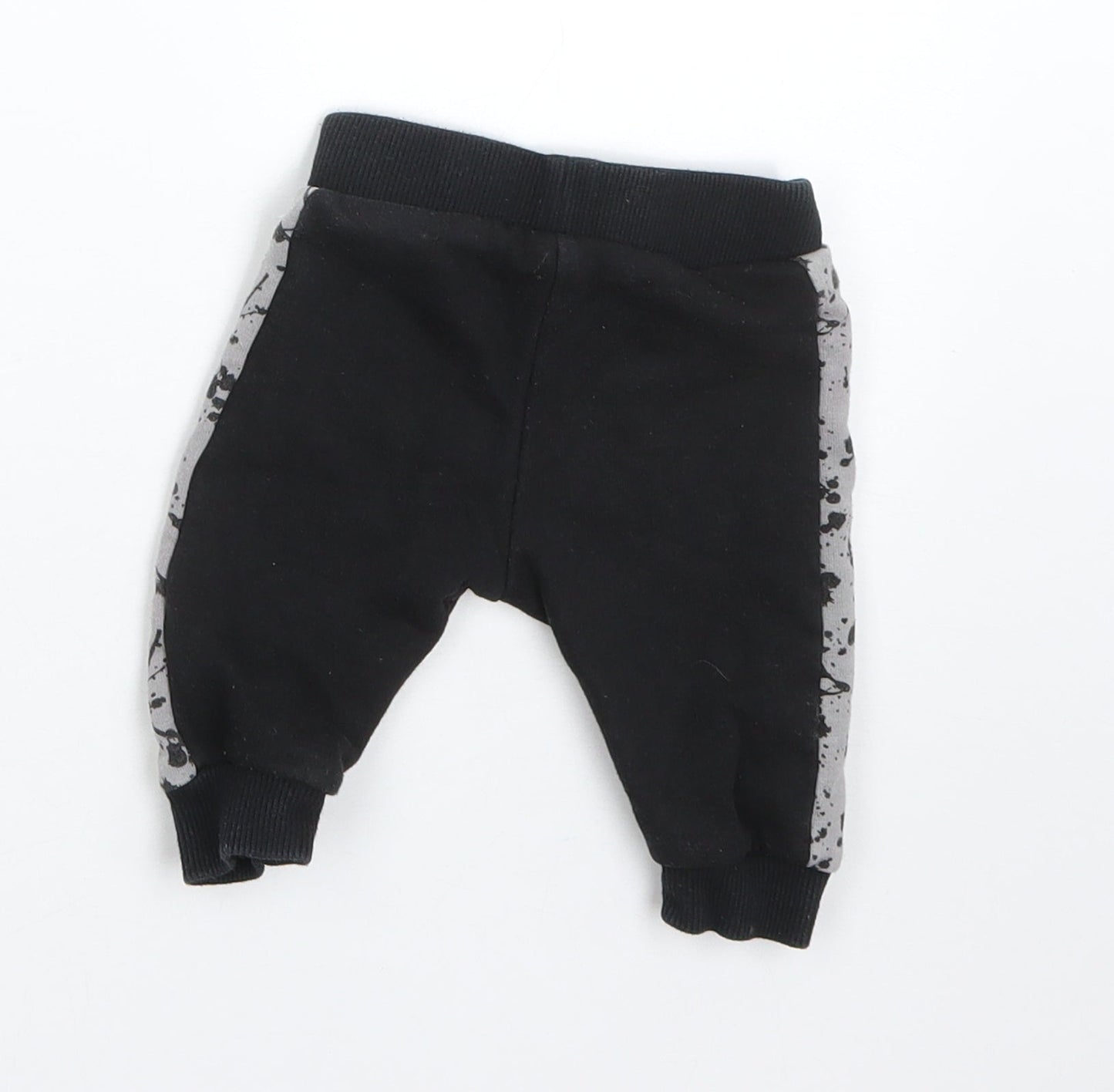 F&F Boys Black  Cotton Sweatpants Trousers Size 0-3 Months