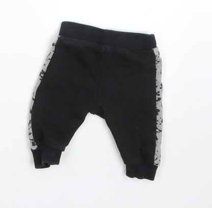 F&F Boys Black  Cotton Sweatpants Trousers Size 0-3 Months