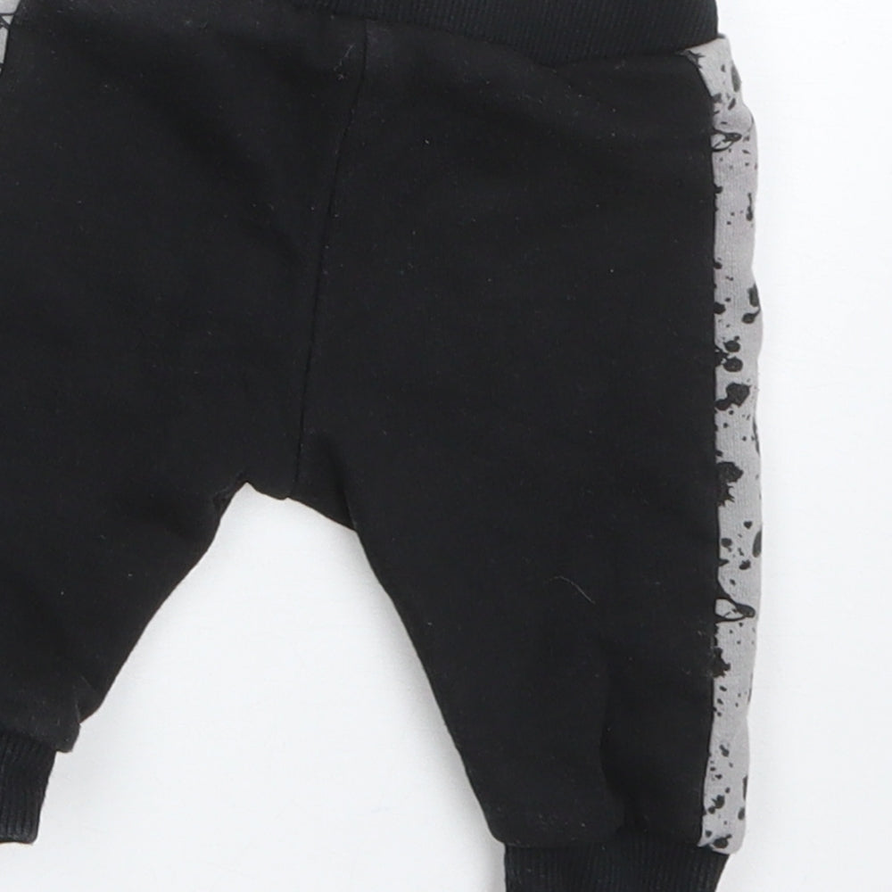 F&F Boys Black  Cotton Sweatpants Trousers Size 0-3 Months