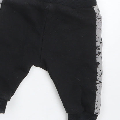 F&F Boys Black  Cotton Sweatpants Trousers Size 0-3 Months