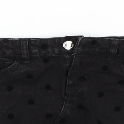 I Love Girls Wear Girls Black Polka Dot Cotton A-Line Skirt Size 6 Years  Regular