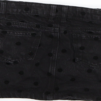 I Love Girls Wear Girls Black Polka Dot Cotton A-Line Skirt Size 6 Years  Regular