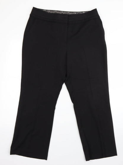 BM Womens Black  Viscose Dress Pants Trousers Size 14 L25 in Regular
