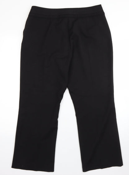 BM Womens Black  Viscose Dress Pants Trousers Size 14 L25 in Regular