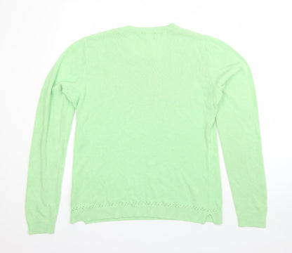 Womens UK Size 14 Papaya Green Pullover Jumper