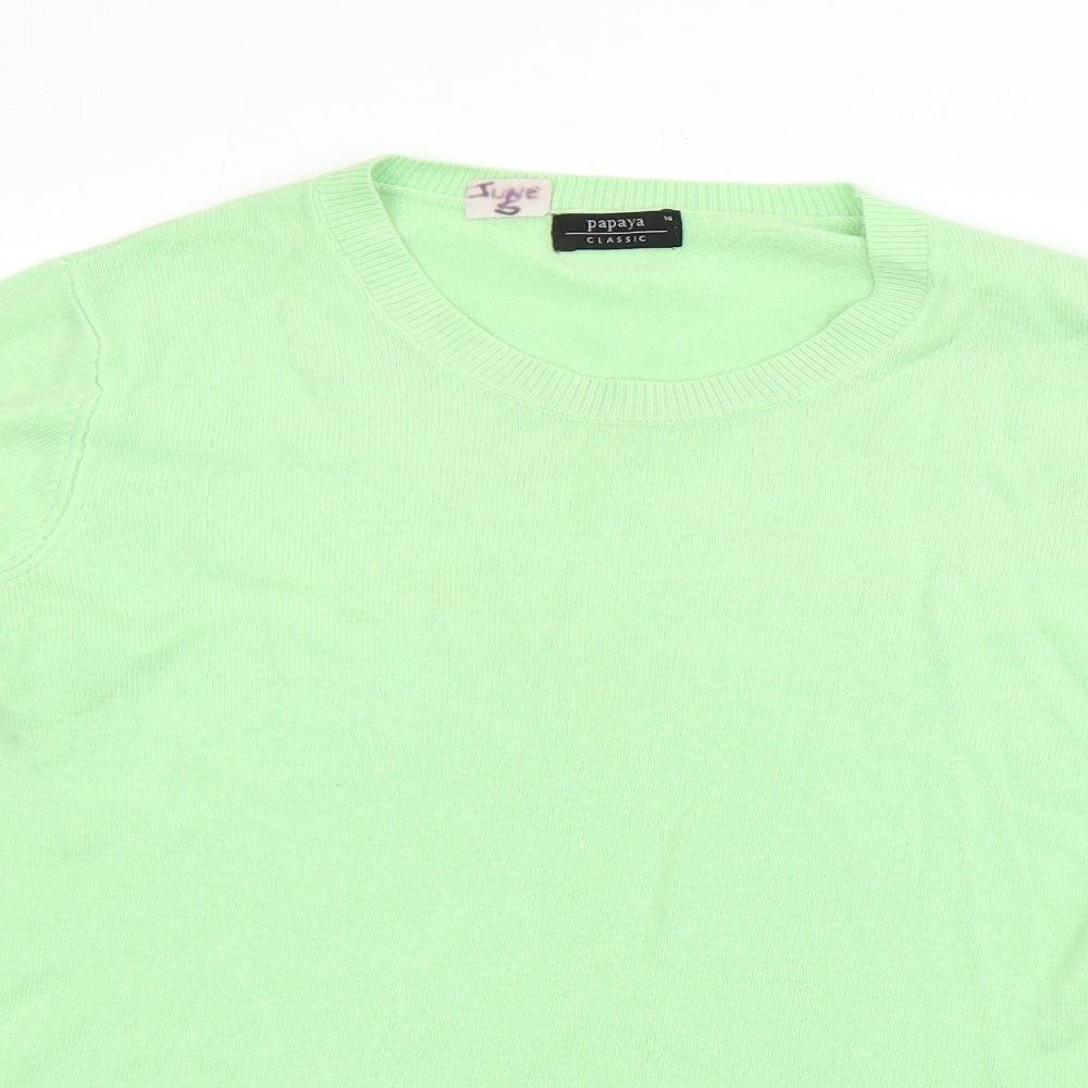 Womens UK Size 14 Papaya Green Pullover Jumper