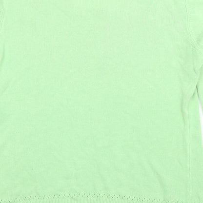 Womens UK Size 14 Papaya Green Pullover Jumper