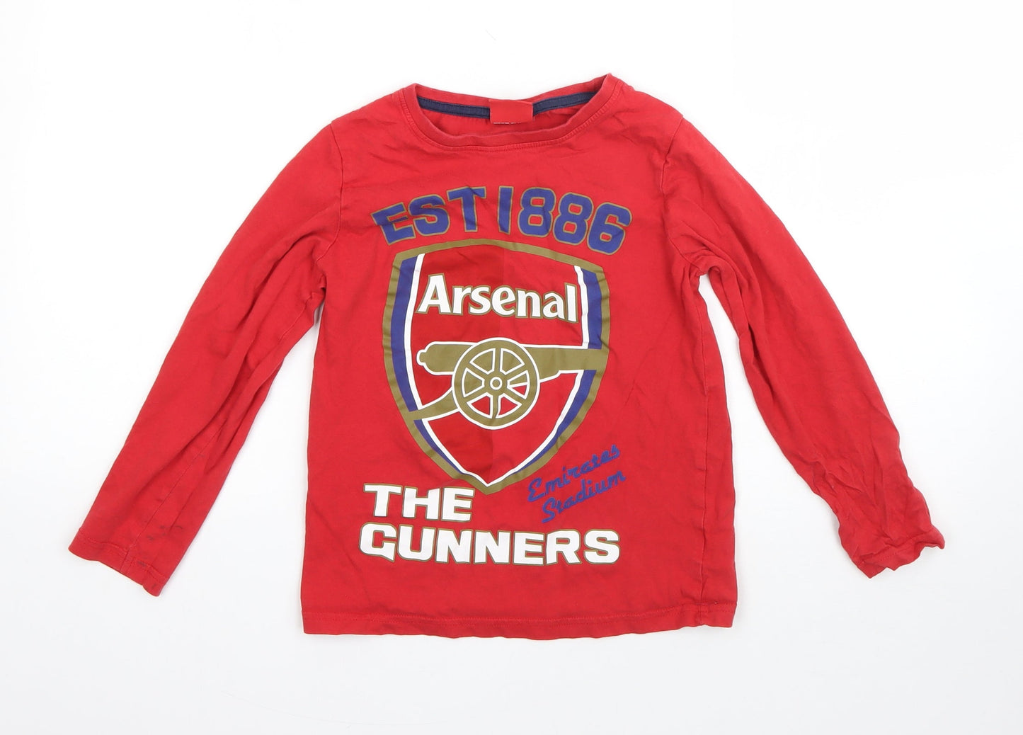 Arsenal Boys Red  Cotton Basic T-Shirt Size 8-9 Years Round Neck