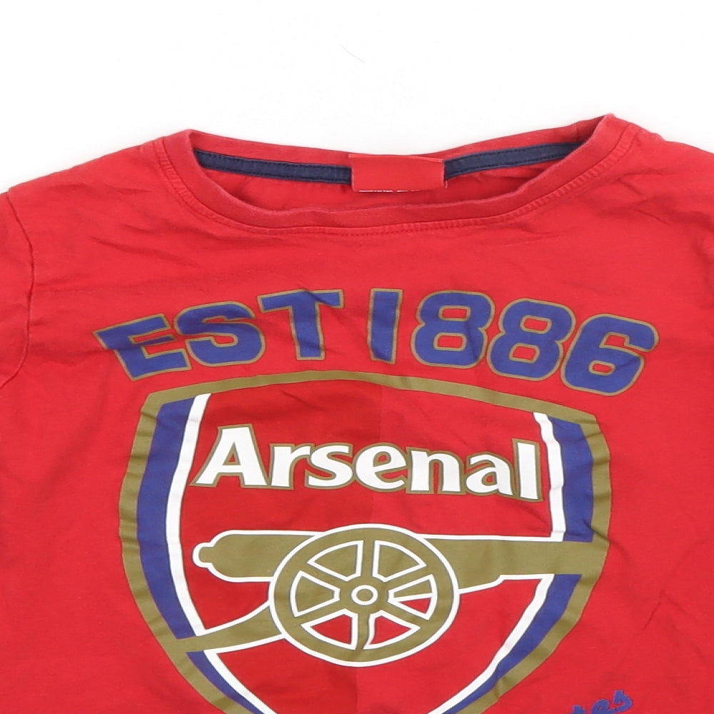 Arsenal Boys Red  Cotton Basic T-Shirt Size 8-9 Years Round Neck