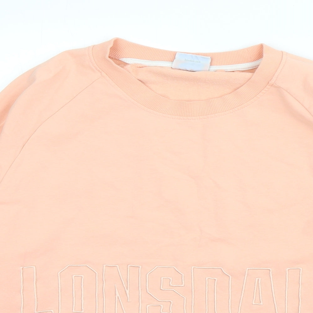 Lonsdale Womens Pink Round Neck  Polyester Pullover Jumper Size 18
