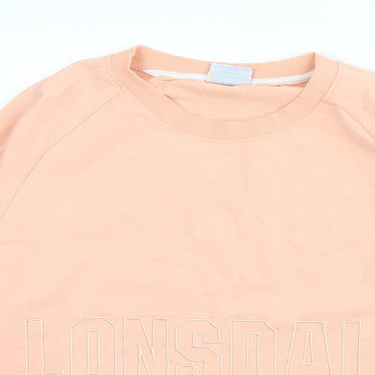 Lonsdale Womens Pink Round Neck  Polyester Pullover Jumper Size 18