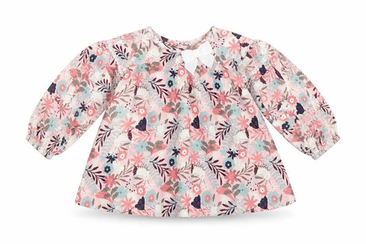 Tommy Bahama Girls Pink Floral Rayon Shift  Size 12 Months  Round Neck