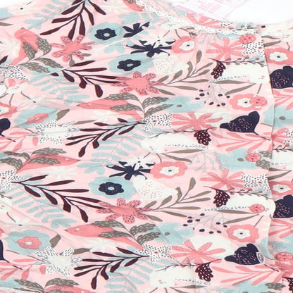 Tommy Bahama Girls Pink Floral Rayon Shift  Size 12 Months  Round Neck