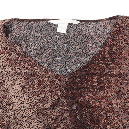 Womens UK Size 10 H&M Brown Basic Blouse