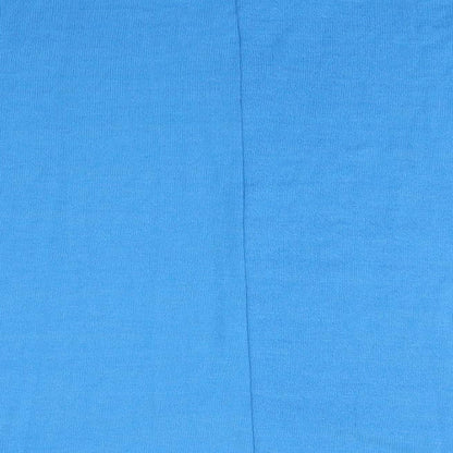 Brand and care label for Zansea women’s blue round neck polyester jumper, size L, - sky blue subtle batwing