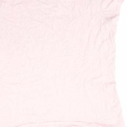 Disney Womens Pink Animal Print Cotton Top Pyjama Top Size 12   - Pale Pink Mickey Mouse