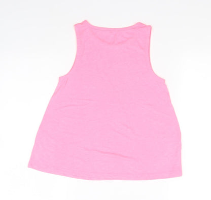George Girls Pink  Polyester Basic Tank Size 9-10 Years Round Neck