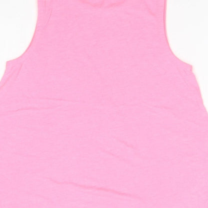 George Girls Pink  Polyester Basic Tank Size 9-10 Years Round Neck