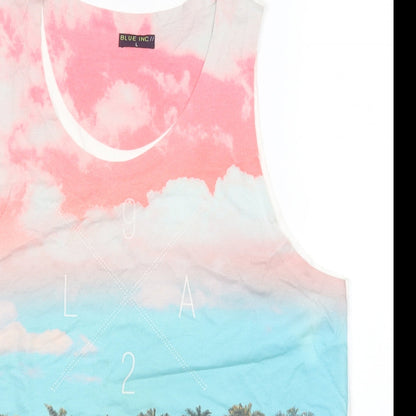 Womens UK Size L Blue Inc Multicoloured Basic Tank