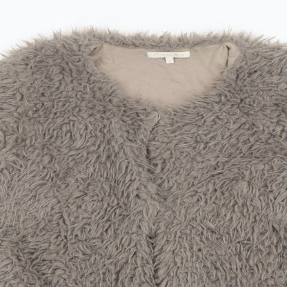 Close-up detail of Christian Berg women’s beige overcoat jacket, size L