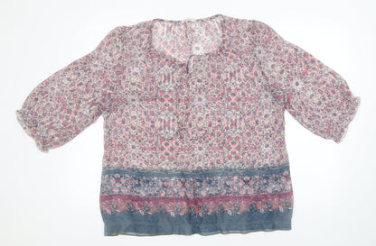 Womens UK Size  Indigo Multicoloured Basic Blouse