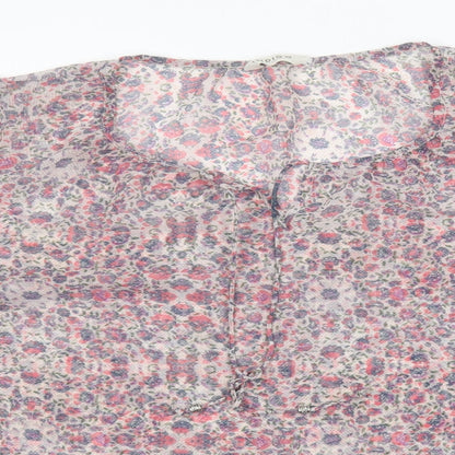 Womens UK Size  Indigo Multicoloured Basic Blouse