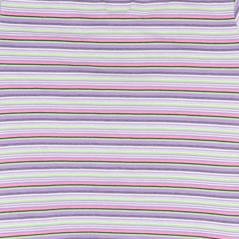 The Trader Womens Multicoloured Round Neck Striped Cotton Pullover Jumper Size L