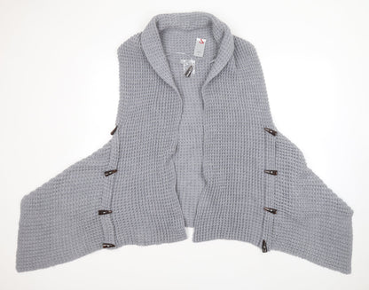 F&F Womens Grey Round Neck  Acrylic Cardigan Jumper Size 16