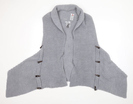 F&F Womens Grey Round Neck  Acrylic Cardigan Jumper Size 16