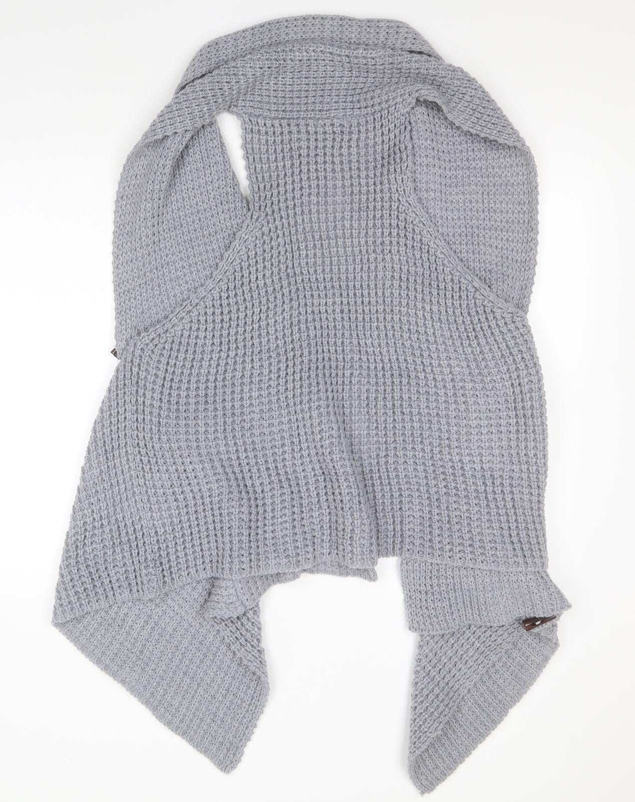 F&F Womens Grey Round Neck  Acrylic Cardigan Jumper Size 16