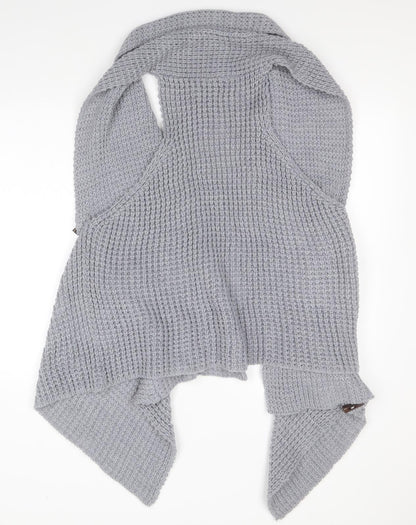 F&F Womens Grey Round Neck  Acrylic Cardigan Jumper Size 16