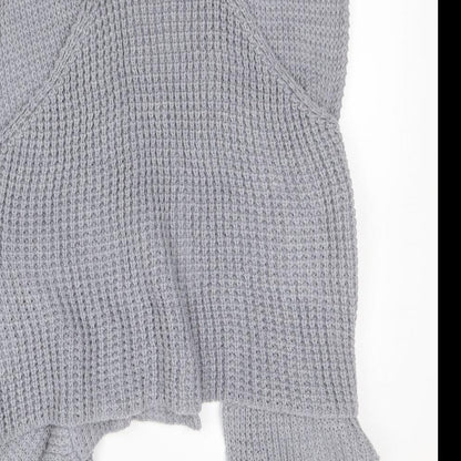 F&F Womens Grey Round Neck  Acrylic Cardigan Jumper Size 16