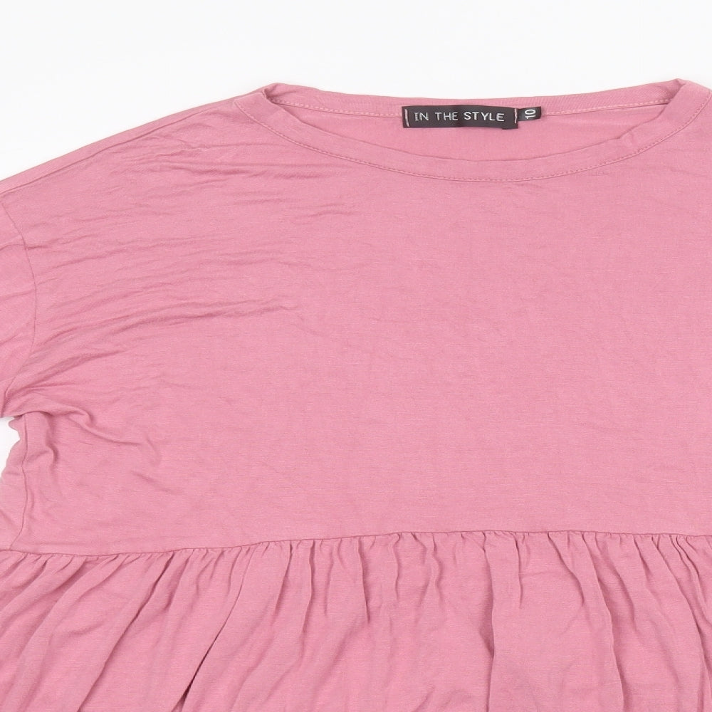 In the Style Womens Pink  Viscose A-Line  Size 10  Round Neck