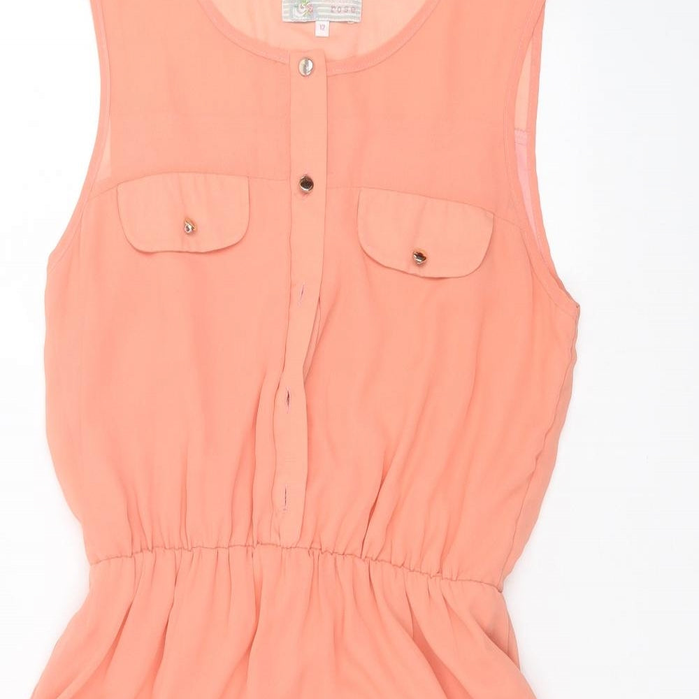 Cameo Rose Womens Orange  Polyester A-Line  Size 12  Round Neck