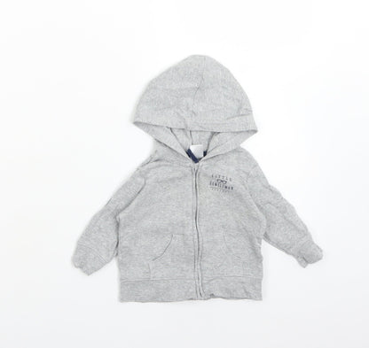 CARTERS Boys Grey  Cotton Full Zip Jumper Size 3-6 Months   - LITTLE GENTLEMAN
