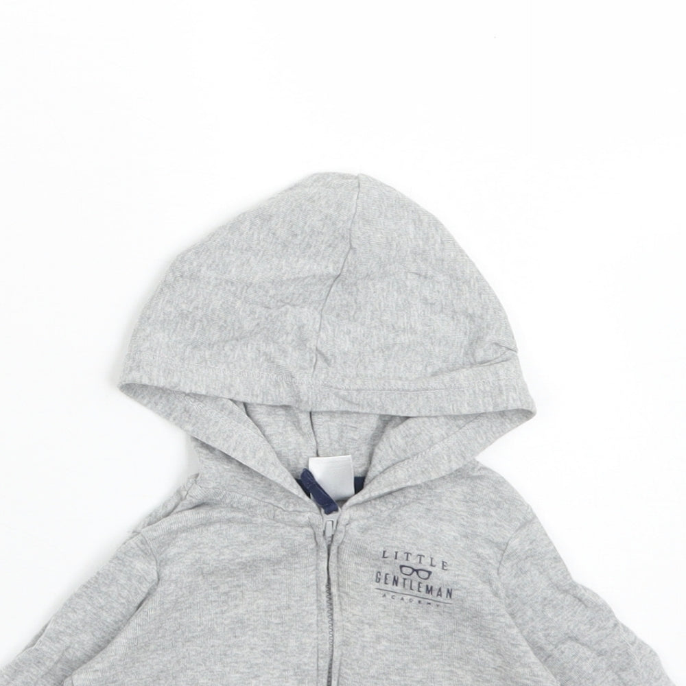 CARTERS Boys Grey  Cotton Full Zip Jumper Size 3-6 Months   - LITTLE GENTLEMAN