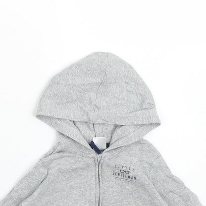CARTERS Boys Grey  Cotton Full Zip Jumper Size 3-6 Months   - LITTLE GENTLEMAN