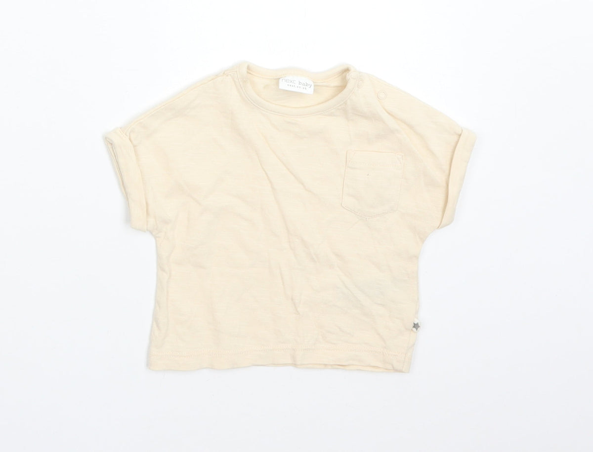 Additional front view of Next Baby Orange Cotton Basic T-Shirt Size Newborn Crew Neck
