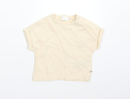 Additional front view of Next Baby Orange Cotton Basic T-Shirt Size Newborn Crew Neck