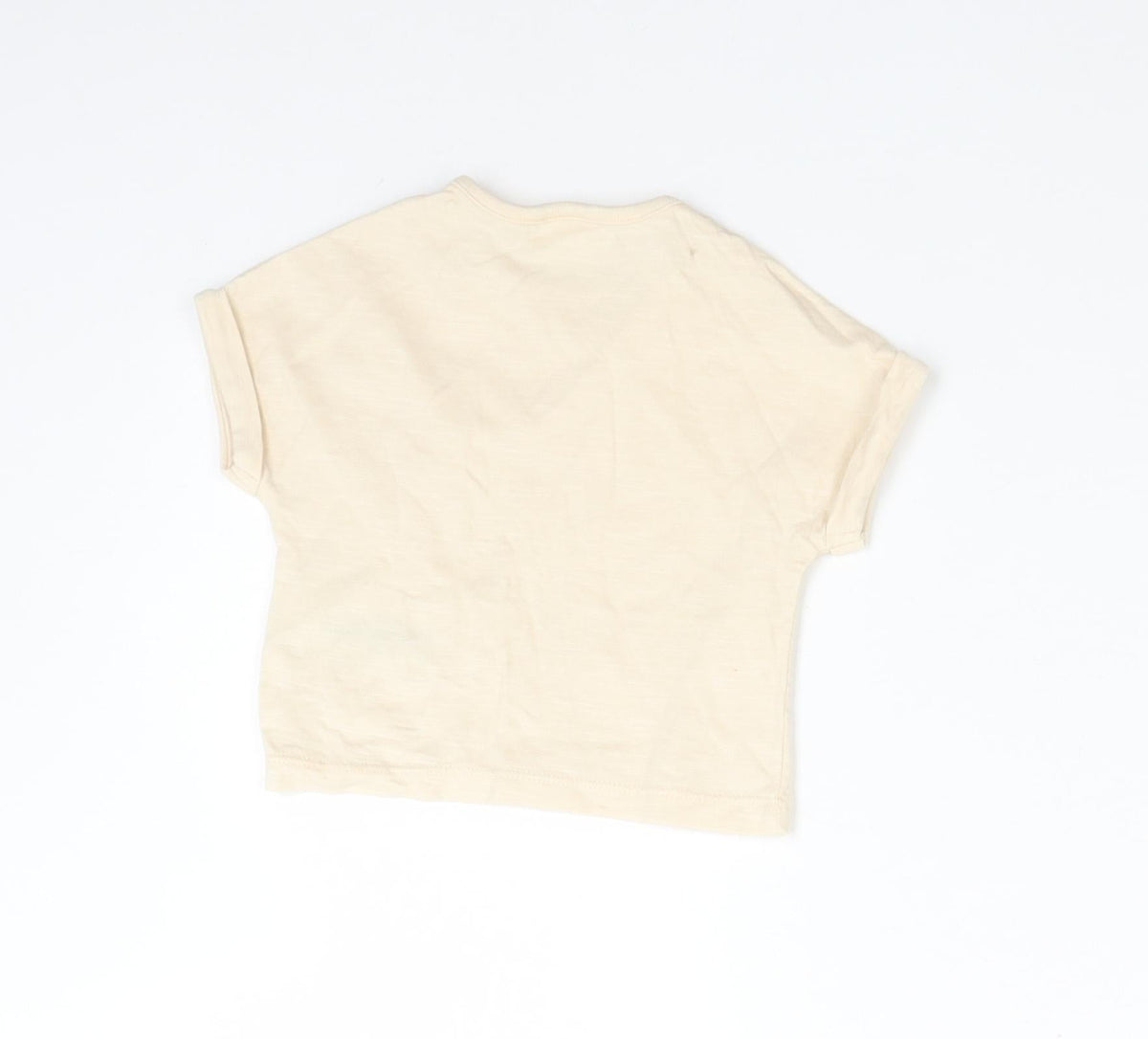 Back view of Next Baby Orange Cotton Basic T-Shirt Size Newborn Crew Neck