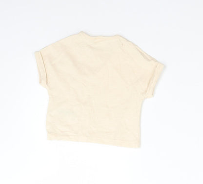 Back view of Next Baby Orange Cotton Basic T-Shirt Size Newborn Crew Neck