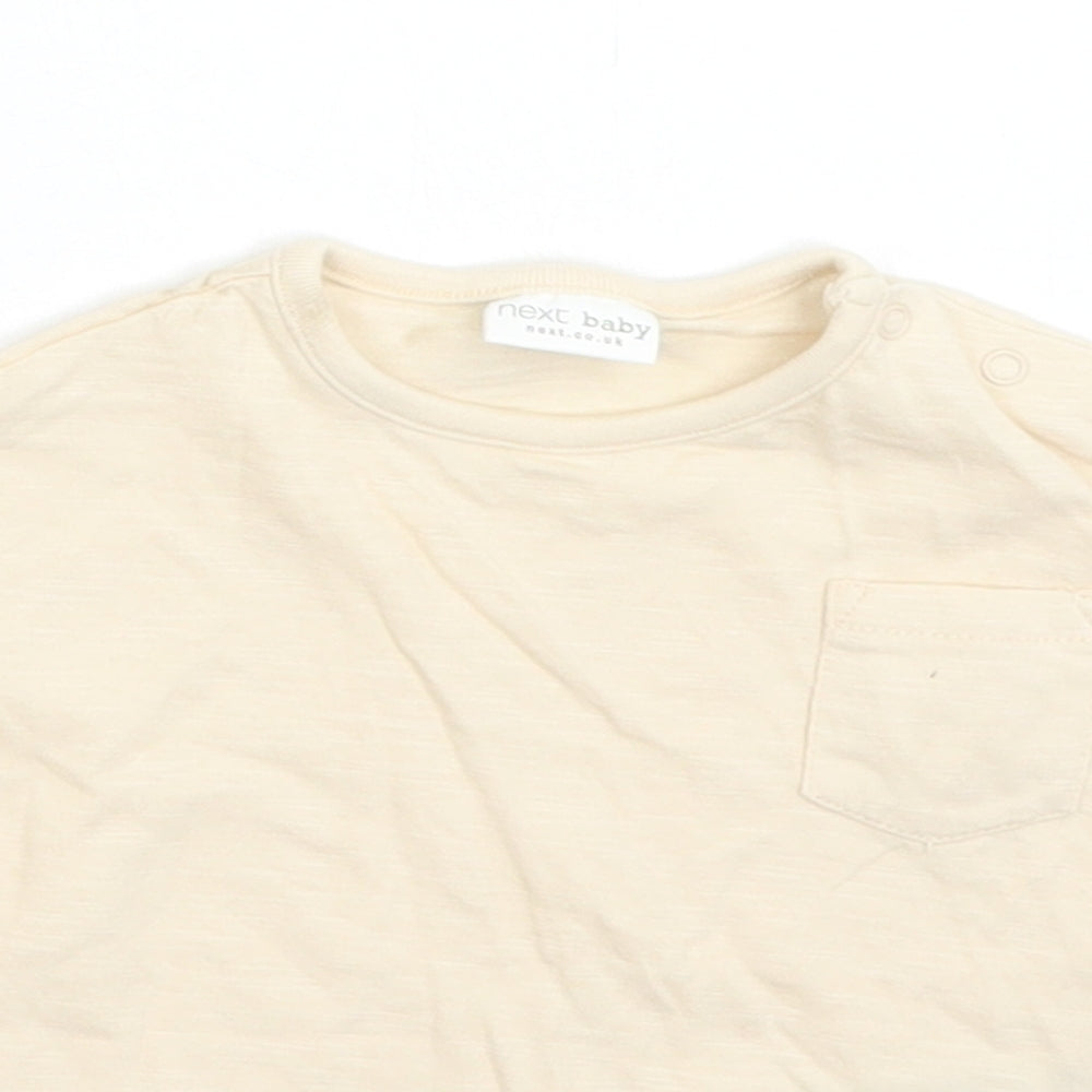 Close-up detail of Next Baby Orange Cotton Basic T-Shirt Size Newborn Crew Neck