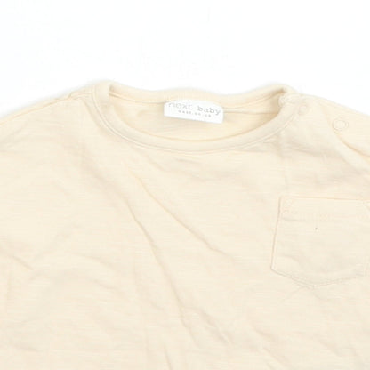 Close-up detail of Next Baby Orange Cotton Basic T-Shirt Size Newborn Crew Neck