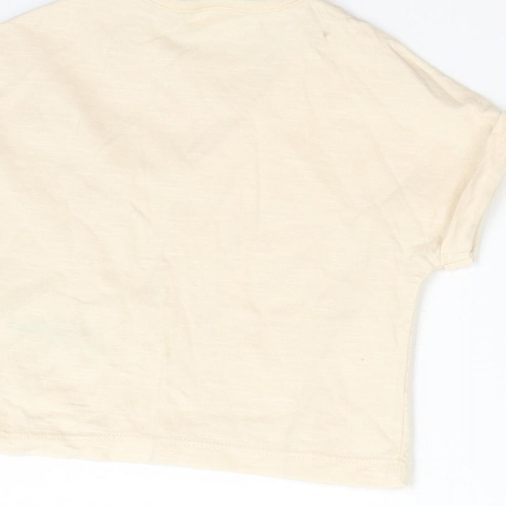 Brand and care label for Next Baby Orange Cotton Basic T-Shirt Size Newborn Crew Neck