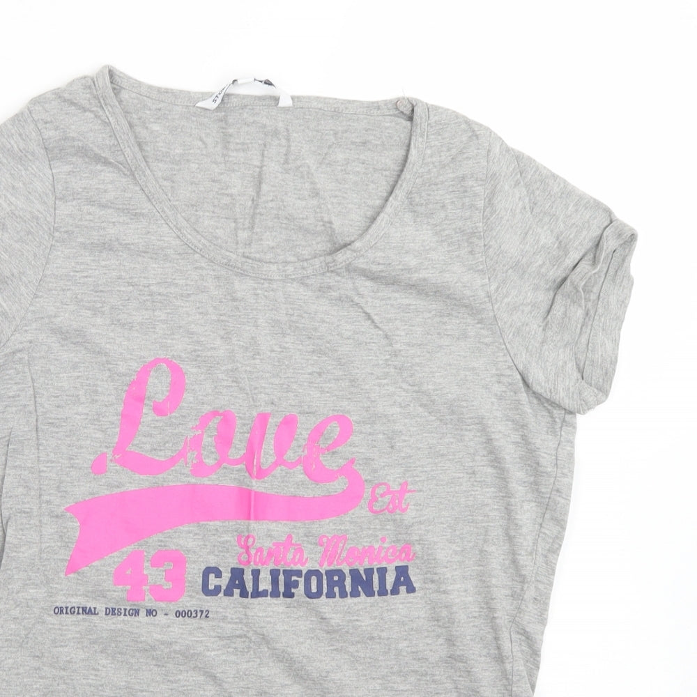 Womens UK Size 10 STORE TWENTY ONE Grey Basic T-Shirt