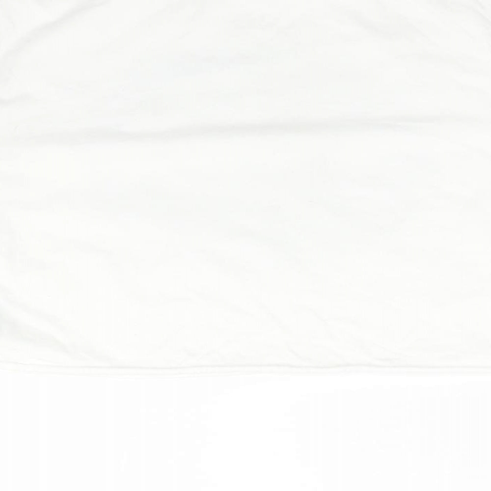 M&S Girls White  Cotton Cropped T-Shirt Size 10-11 Years Crew Neck  - NASA