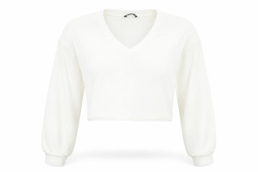Womens UK Size S SheIn White Cropped T-Shirt