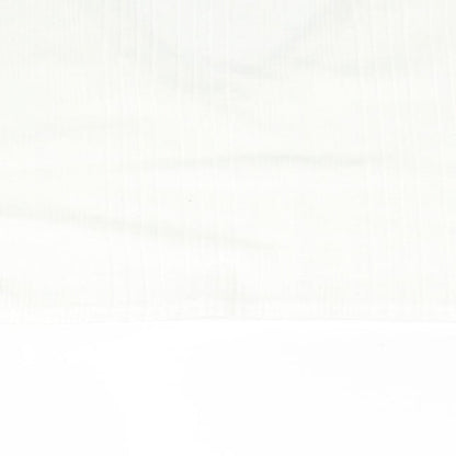 SheIn Womens White Striped Polyester Cropped T-Shirt Size S V-Neck