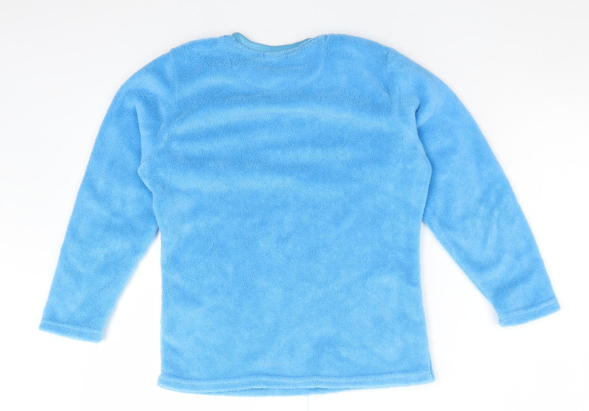 Back view of CHILL OUT boys’ blue solid polyester pyjama top, size 10-11, years - chill out